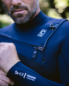 The C-Skins Mens NuWave Session 4/3mm Chest Zip Wetsuit in Black, Black X & Silver