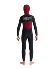Boys NuWave Session 5/4mm Hooded Chest Zip Wetsuit in Black, Bluestone X & Cool Green