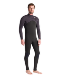 NuWave Session 5/4/3mm Chest Zip Wetsuit in Black, Meteor X & Rust