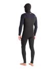 NuWave Session 5/4/3mm Hooded Chest Zip Wetsuit in Black, Black X & White