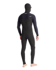 NuWave Session 5/4/3mm Hooded Chest Zip Wetsuit in Black, Black X & White
