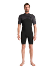 NuWave Session Lite 2/2mm Chest Zip Shorty Wetsuit in Black & Meteor