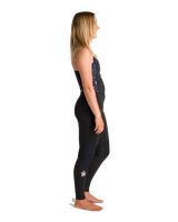 The C-Skins Womens NuWave Solace Lite 2/2mm Front Zip Long Jane Wetsuit in Black & Tropical
