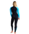 The C-Skins Womens Surflite 3/2mm Back Zip Wetsuit in Black, Bright Cyan & Azure