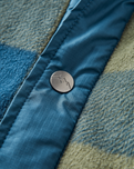 Firelight Sherpa Lined Overshirt in Dusty Olive & Dark Denim Check