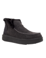 The Hey Dude Shoes Womens Denny Recycled Leather Grip Shoes in Jet Black