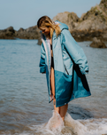 Advance Long Sleeved Changing Robe in Blue & Light Grey