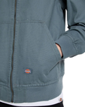 The Dickies Mens Duck Canvas Hooded Unlined Jacket in Stormy Weather