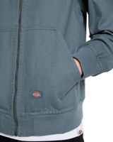 The Dickies Mens Duck Canvas Hooded Unlined Jacket in Stormy Weather