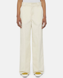 The Dickies Womens Wide Leg Work Trousers in White Cap Grey