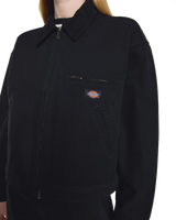 New Canvas Jacket in Stone Washed Black