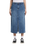 The Dickies Womens Long Denim Skirt in Rinsed Blue & Fade