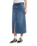 The Dickies Womens Long Denim Skirt in Rinsed Blue & Fade