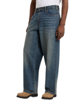Hilham Extra Loose Straight Jeans in Khaki Tinted Blue
