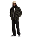 Mount Hope Printed Fleece Jacket in Black