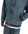 Hilham Hooded Jacket in Khaki Tinted Blue