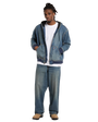 Hilham Hooded Jacket in Khaki Tinted Blue
