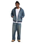 Hilham Hooded Jacket in Khaki Tinted Blue