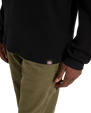 Waffle Long Sleeve T-Shirt in Black