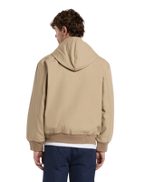 Unlined Canvas Hooded Bomber Jacket in Desert Sand