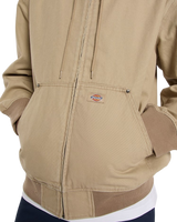 Unlined Canvas Hooded Bomber Jacket in Desert Sand