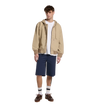 Unlined Canvas Hooded Bomber Jacket in Desert Sand