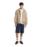 Unlined Canvas Hooded Bomber Jacket in Desert Sand