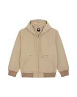 Unlined Canvas Hooded Bomber Jacket in Desert Sand