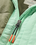 The Passenger Womens Lara Quilted Fleece Jacket in Grey & Olive