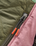 The Passenger Womens Lara Quilted Fleece Jacket in Grey & Olive