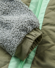 The Passenger Womens Lara Quilted Fleece Jacket in Grey & Olive