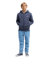 The Billabong Boys Boys Arch Sherpa Zip Hoodie in Ombre Blue