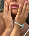 Elder Bird Turquoise Cuff in Sterling Silver