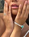 Elder Bird Turquoise Cuff in Sterling Silver