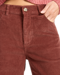 The Billabong Womens Be Free Corduroy Trousers in Espresso