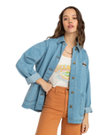 The Billabong Womens Endless Night Denim Jacket in Soft Indigo
