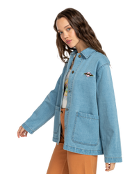 The Billabong Womens Endless Night Denim Jacket in Soft Indigo