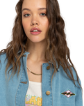 The Billabong Womens Endless Night Denim Jacket in Soft Indigo