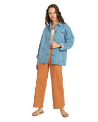 The Billabong Womens Endless Night Denim Jacket in Soft Indigo