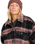 The Billabong Womens Lucky Star Trucker Jacket in Black Pebble