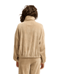 The Billabong Womens Coffee Time 1/4 Zip Sweatshirt in Cobblestone