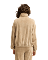 The Billabong Womens Coffee Time 1/4 Zip Sweatshirt in Cobblestone