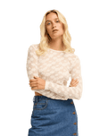 The Billabong Womens Way Out Lace Top in Salt Crystal