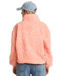 The Billabong Womens Time Off Fleece Jacket in Peach Out