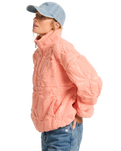 The Billabong Womens Time Off Fleece Jacket in Peach Out