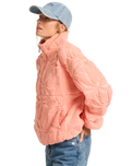 The Billabong Womens Time Off Fleece Jacket in Peach Out