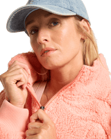 The Billabong Womens Time Off Fleece Jacket in Peach Out