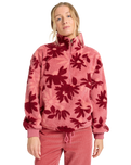 The Billabong Womens Time Off Fleece Jacket in Mauve Rose