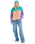 The Billabong Womens Original Since Fleece Jacket in Aqua Haze
