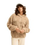 The Billabong Womens Ready To Go 1/4 Zip Fleece Jacket in Cobblestone